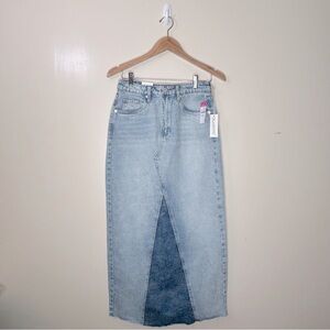 Blank NYC Skirt Womens 25 Blue Denim Long Maxi Skirt New